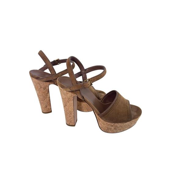Gucci Danielle Suede Platform Sandal, Brick authentic brown straps shoes sz 37 - Picture 7 of 9